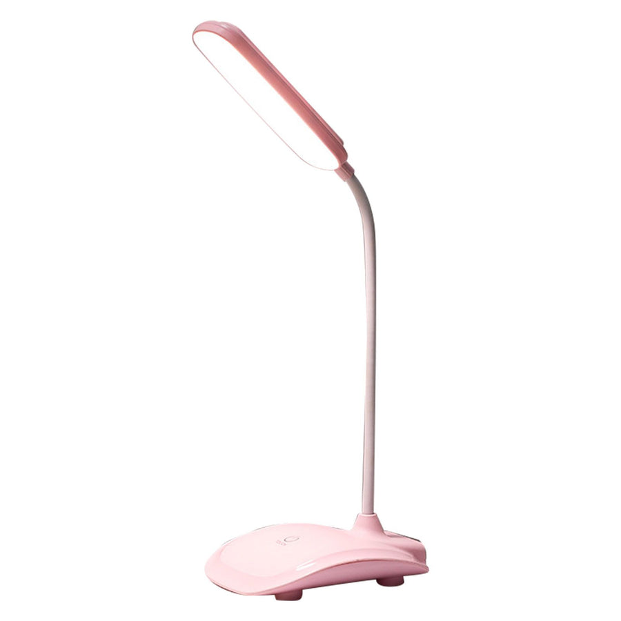 LED Desk Lamp Touch Control Three Level Color Temperature Stepless Dimming USB Charging Table Lamp Pink