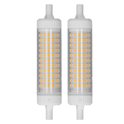 2Pcs R7S LED Light Bulb 118mm Dimmable 15W 154 LEDs Double Ended Floodlight for Home Night Advertising Lighting 220V Warm Light