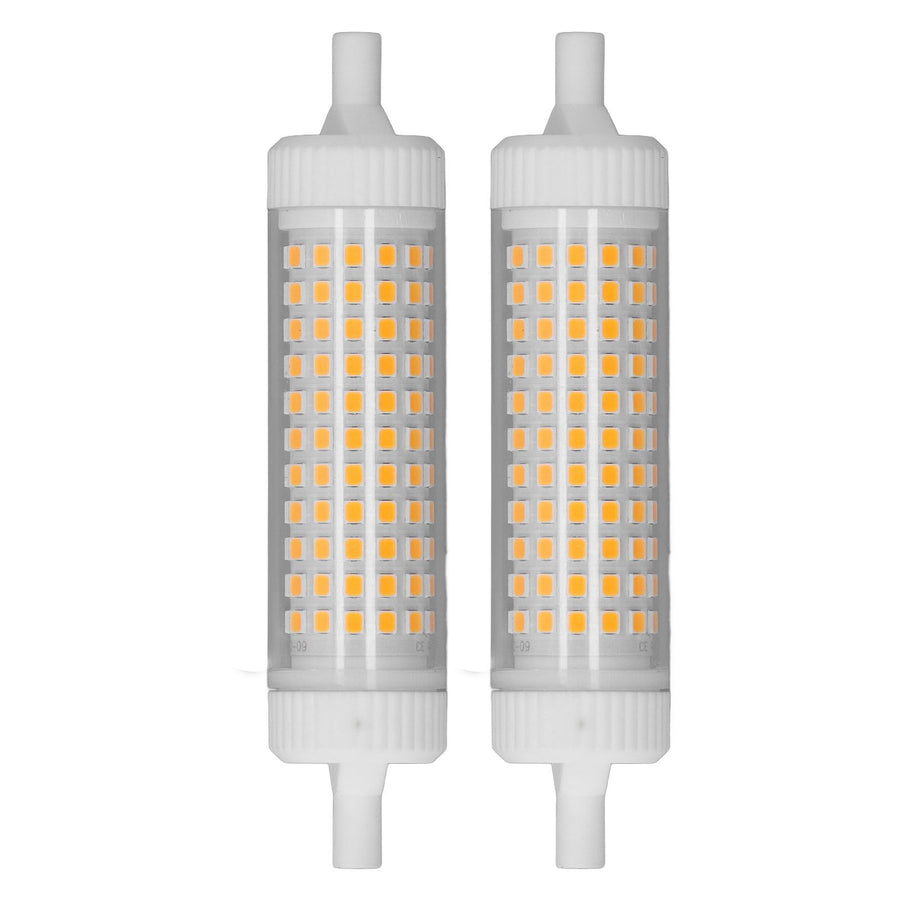 2Pcs R7S LED Light Bulb 118mm Dimmable 15W 154 LEDs Double Ended Floodlight for Home Night Advertising Lighting 220V Warm Light