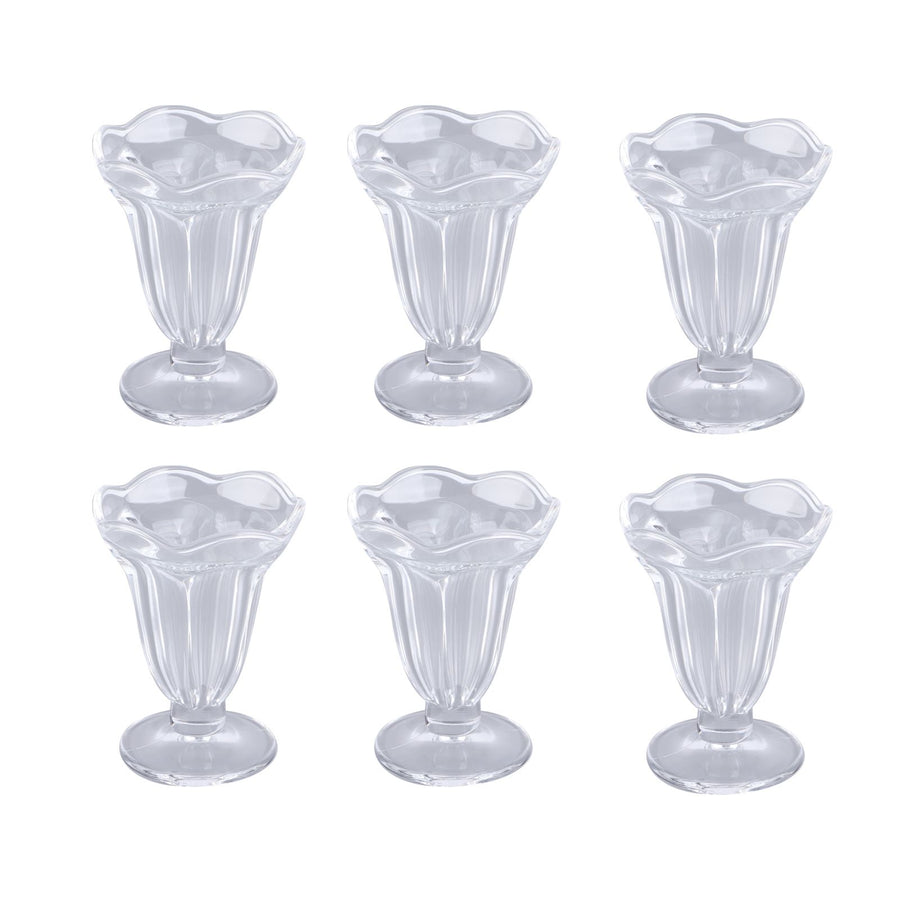 6pcs Ice Cream Cup Creative Unique Flower Sundae Glass Cup Multifunctional Transparent Dessert Cups