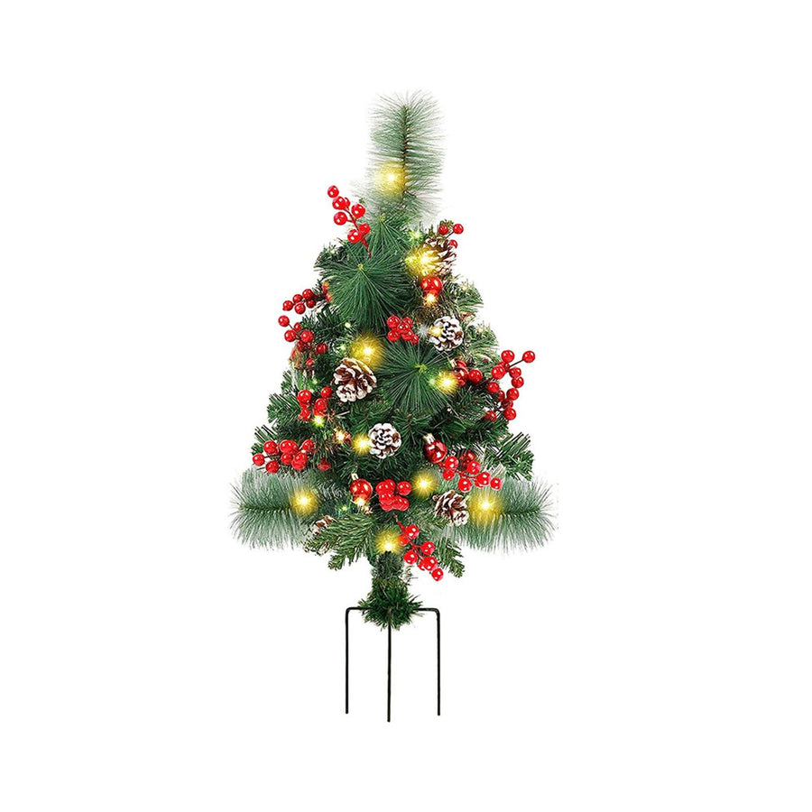 Solar Christmas Tree Garden Stake Lights Outdoor Christmas Tree Lighted Yard Decorations