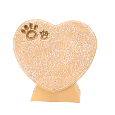 Heart Shaped Animal Tombstone DIY Resin Dog Pet Memorial Stone Outdoor Courtyard Decoration Ornaments Standing Sandy Yellow