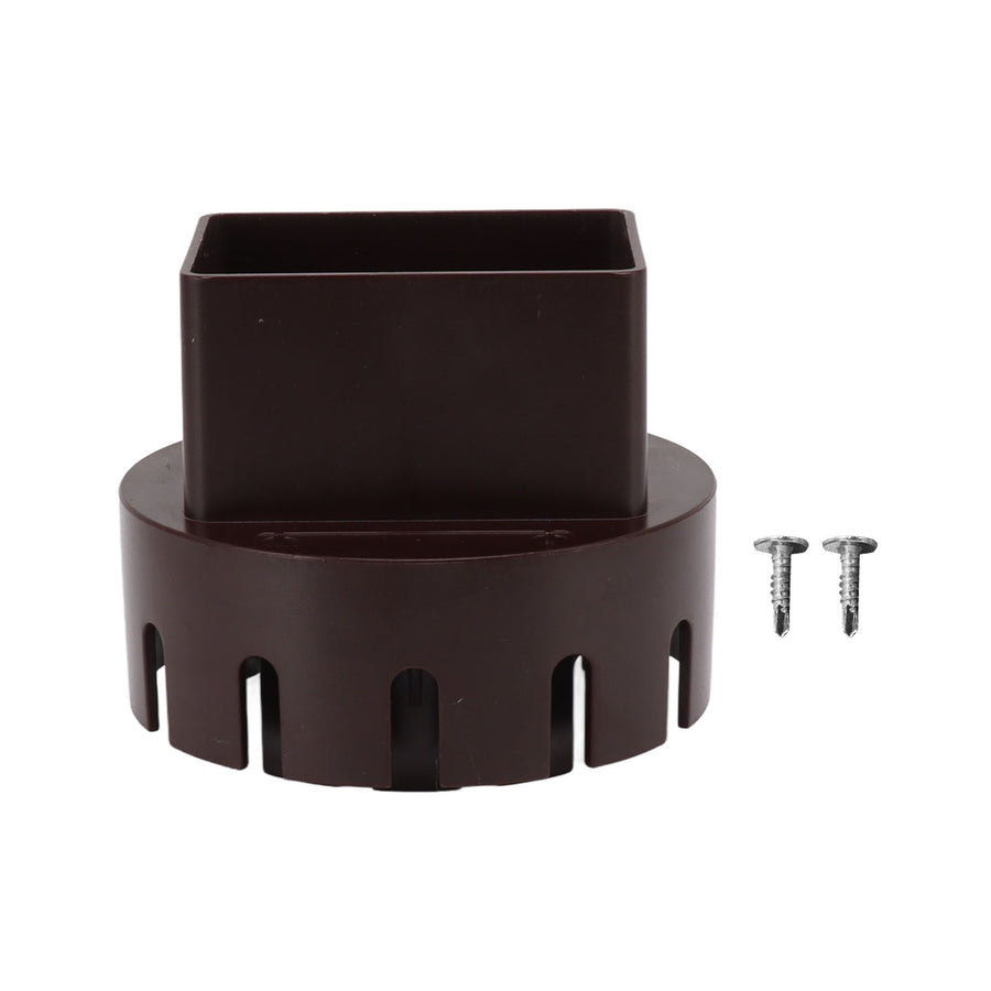 Downspout Adapter Plastic Drain Adapter Replacement Downpipe Converter Connector with Screws Brown S 2x3in