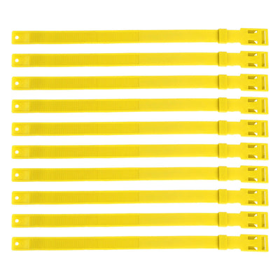 10PCS Goat Collar PU 23 Inch Adjustable Livestock Collar for Farm Animal Cow Horse Sheep Yellow