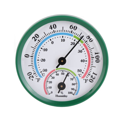 Mini Pointer Type Thermometer Hygrometer Indoor Temperature Humidity Meter Monitor Gauge TH103B Green Shell Color Face