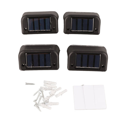 4 Pcs Solar Step Light White Lighting Waterproof High Strength Solar LED Deck Light Outdoor Stair Lamp