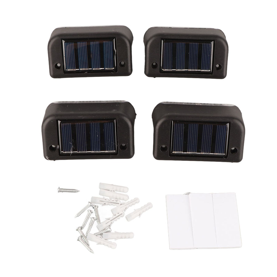 4 Pcs Solar Step Light White Lighting Waterproof High Strength Solar LED Deck Light Outdoor Stair Lamp