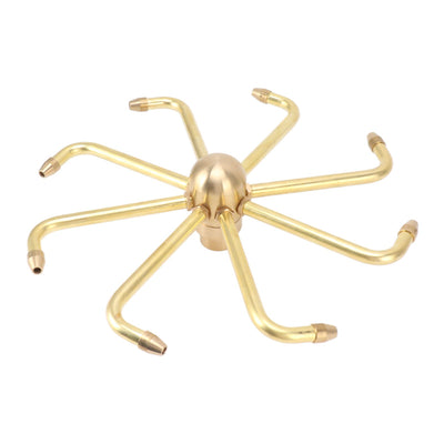 8 Holes Fountain Nozzles Brass Windmill Rotating Fountain Water Spray Head for Rockery Fish Pond Landscape G1in