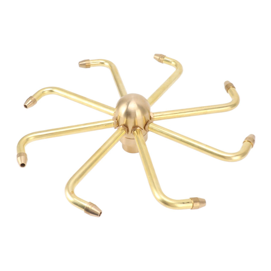 8 Holes Fountain Nozzles Brass Windmill Rotating Fountain Water Spray Head for Rockery Fish Pond Landscape G1in