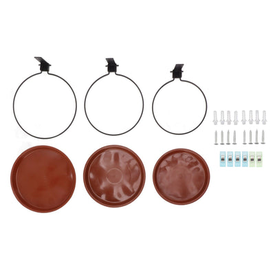 Tree Mounted Bird Feeder Tree Mounted Bird Bath Bowl with Heavy Duty Metal Ring for Backyard Terrace 3 Pot and 3 Bracket