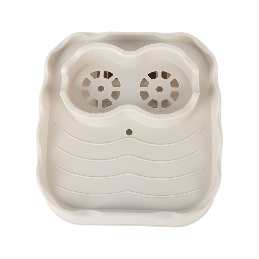 Hot Tub Table Tray with Drain Holes Anti Slip Adjustable Hot Tub Side Table for Swimming Pools SPA Bathtub Beige