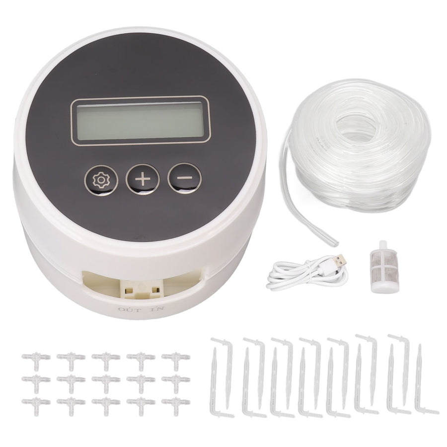 Black Timer Indoor Automatic Watering Device System Automatic Irrigation Waterer for Potted Plants Yard Garden 10m 15 Pots
