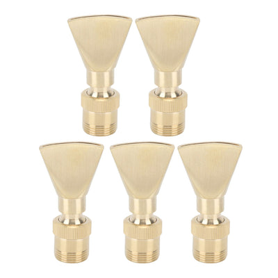 5Pcs Brass Fountain Nozzles Fan Shaped Water Fountain Nozzle Exquisite Fountain Head Sprinkler for Garden Yard Mall