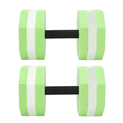 2Pcs High Density EVA Foam Dumbbell Set Aquatic Exercise Dumbbells for Men Women Indoor Swimming Pools Aerobic Fitness Rehabilitation Training Diamond Shaped Green White Green
