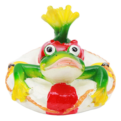 Frog Pond Ornaments Resin Colorfast Easy Float Water Floating Frog Garden Statue for Home Garden Yard Swimming Ring Frog