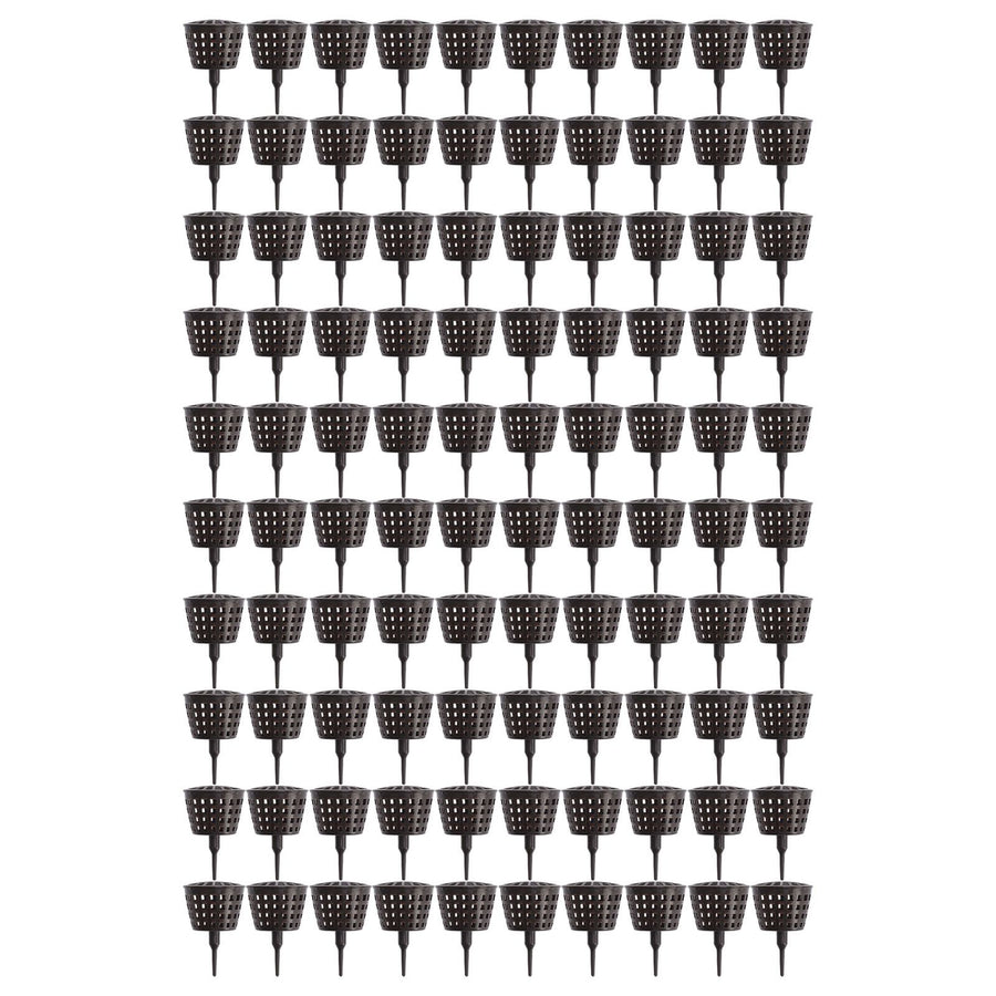 100PCS Plastic Fertilizer Mesh Basket with Lid Planting Fertilizer Net Pot for Succulent Orchid Bonsai Large Size with Lid