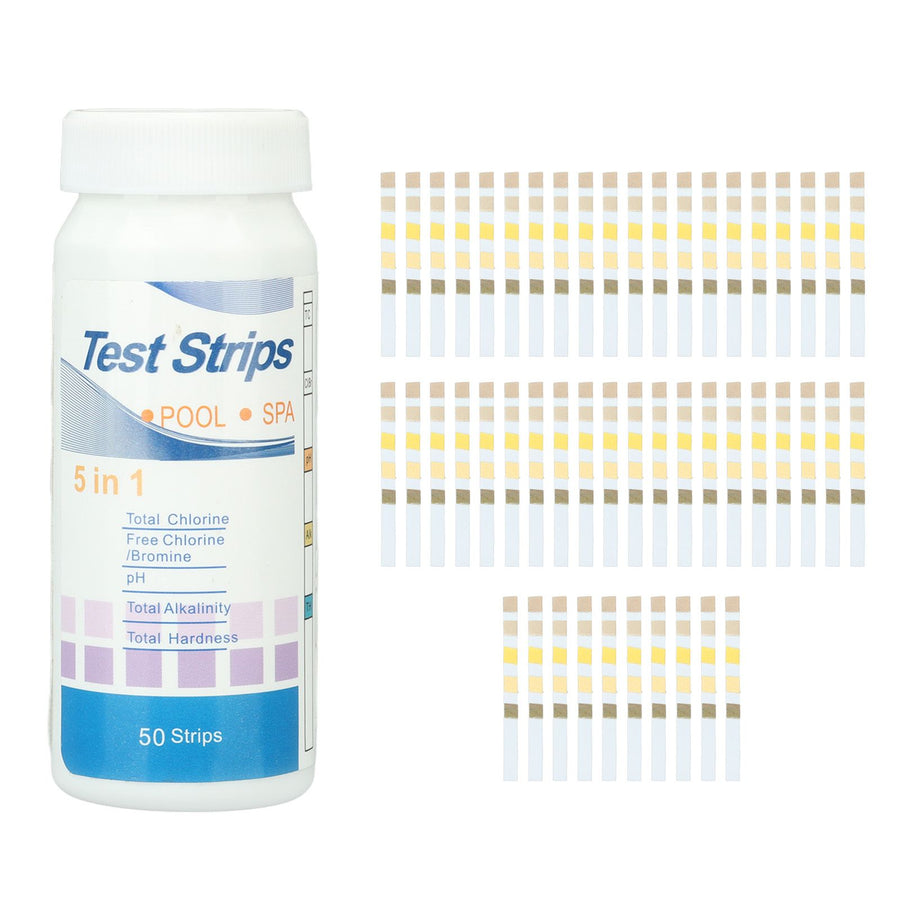 50pcs Swimming Pool Test Papers 5 in 1 Test Water Quality PH Cl Total Alkali Free Chlorine Pool Test Strips