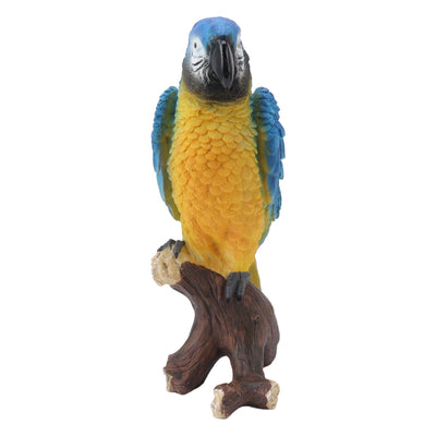 Resin Parrot Statue Simulation Parrot Decoration Resin Animals Figurine Outdoor Sculpture Resin Lawn Ornament Medium Size Blue