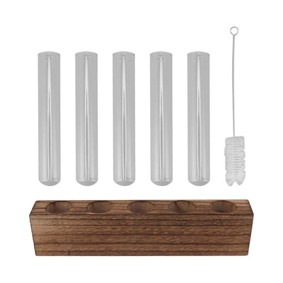 Glass Plant Propagation Station Plant Propagation Tubes Desktop Plant Terrarium With Wooden Stand Mini Test Tube Home Decor 5 Tubes