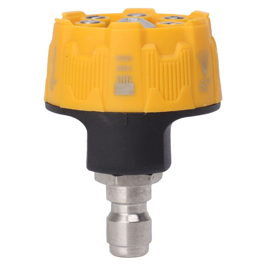 Pressure Washer Spray Nozzle 6 in 1 Multifunctional Adjustable Nozzle 1/4 Plug Interface Connect Tip Black and Yellow