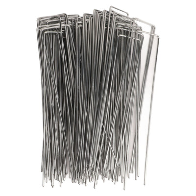 100Pcs U Shaped Garden Stakes Galvanized Steel Landscape Stakes Pins for Weed Barrier Sod Fabric Decorations Roughness 2.5mm/0.10in