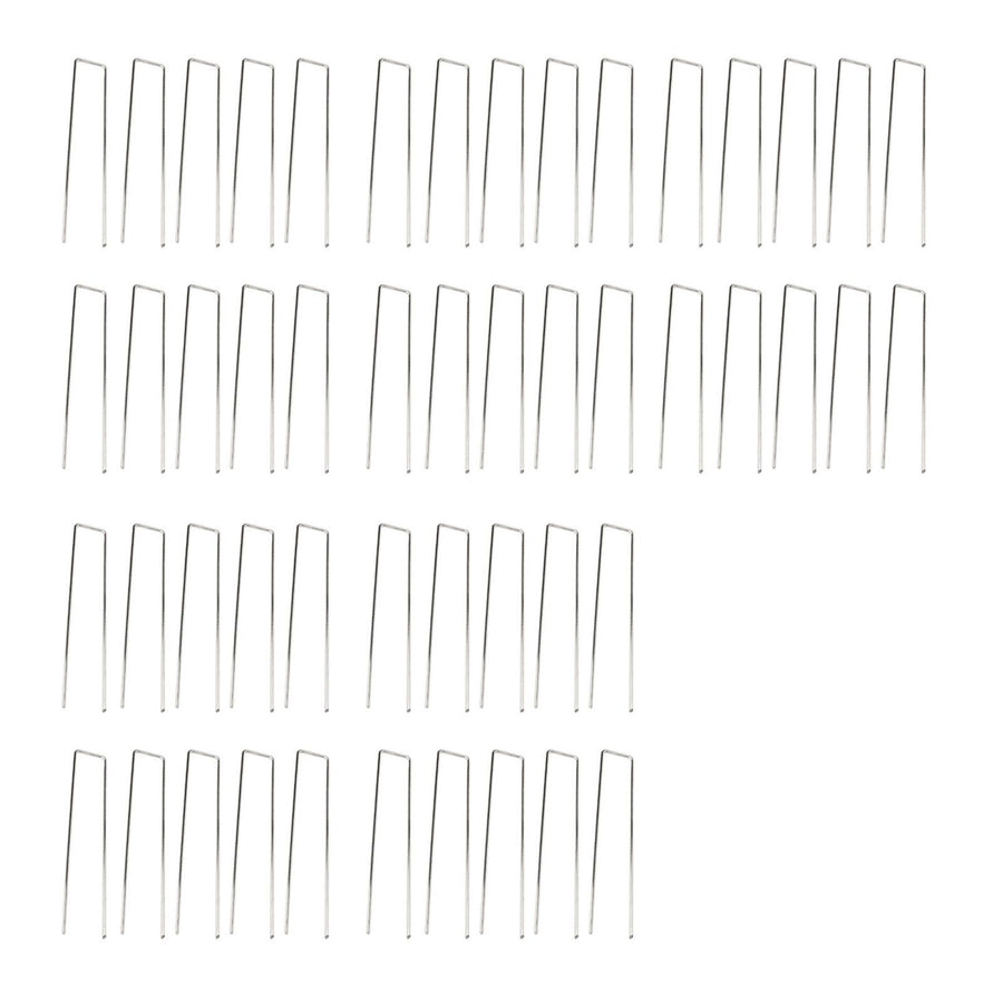 50Pcs Galvanized Steel Garden Stakes U Shaped Tent Stakes U Shaped Galvanized Landscape Pins Heavy Duty Yard Ground Pin 4x10cm 0.4mm Thickness