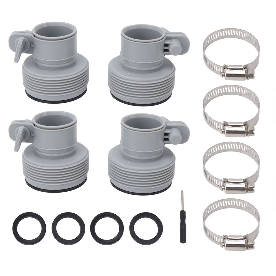 Type B Hose Adapter with Collar Replacement for Intex FIT ARU Threaded Pumps Type B Pool Clamp On Fittings Converter Pool Accessory