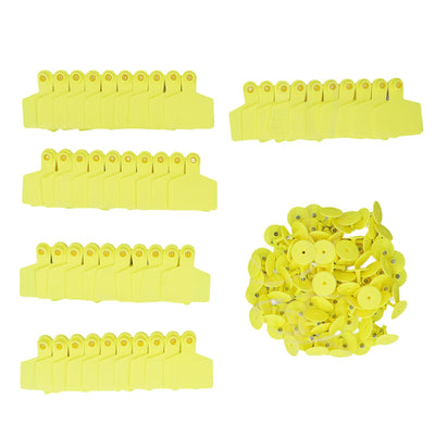 100 Piece Blank Tags for Calves Blank Identification Ear Tag for Cattle Cows Pigs Goats Sheep Calf Animal Yellow