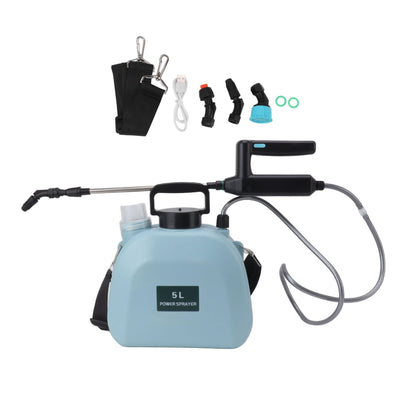 Electric Sprayer Battery Powered Widen Slip Resistant Handle Backpack Weed Sprayer for Plants Flowers Agricultural 5L Blue