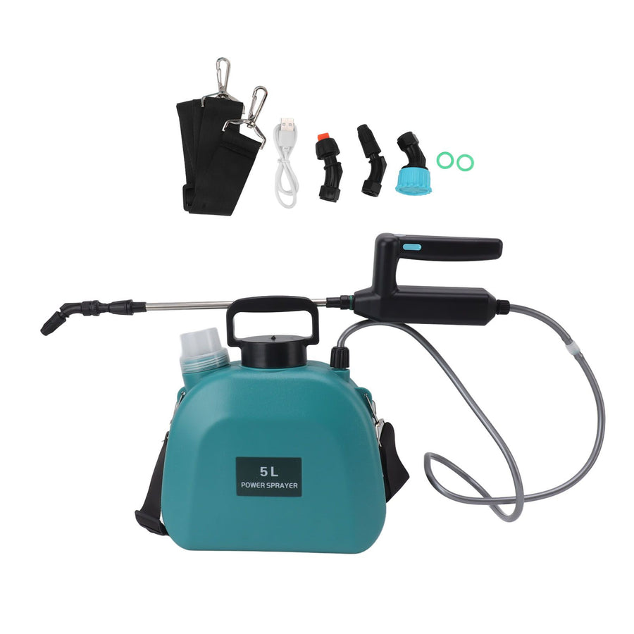 Electric Sprayer Battery Powered Widen Slip Resistant Handle Backpack Weed Sprayer for Plants Flowers Agricultural 5L Green