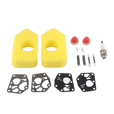 2 Packs Mower Repair Kit Air Filter Membrane Primer Bulb Spring Spark Plug for Classic Sprint 3.5‑4.5HP Q45 35 375 40 Motor