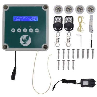 Automatic Chicken Coop Door Controller IP44 Cage Opener Remote Control Poultry House Door Actuator Motor Kit with Timer Light Sensor 100 to 240V AU Plug