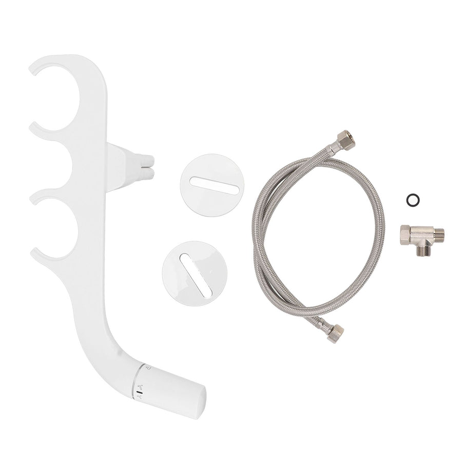 Ultra Slim Bidet Toilet Seat Attachment Dual Nozzle Self Cleaning Feminine Butt Wash Bidet Attachment 3/8 Inch Tee