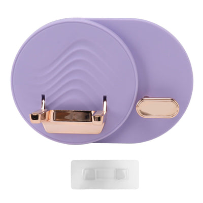 Hair Dryer Shelf Wall Mounted Space Saving Punching Free Cable Storage Blow Dryer Holder for Bathroom Purple