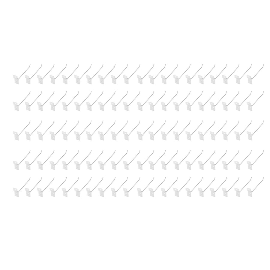 50pcs Slatwall Hooks Slot Plate Hook Slotted Plate Single Wire Hooks for Retail Display 15cm 3.3mm Diameter Silver
