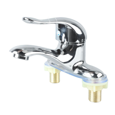 Bathroom Sink Faucet Zinc Alloy 2 Hole Single Handle Hot and Cold Water Mixer Tap for Home Hotel