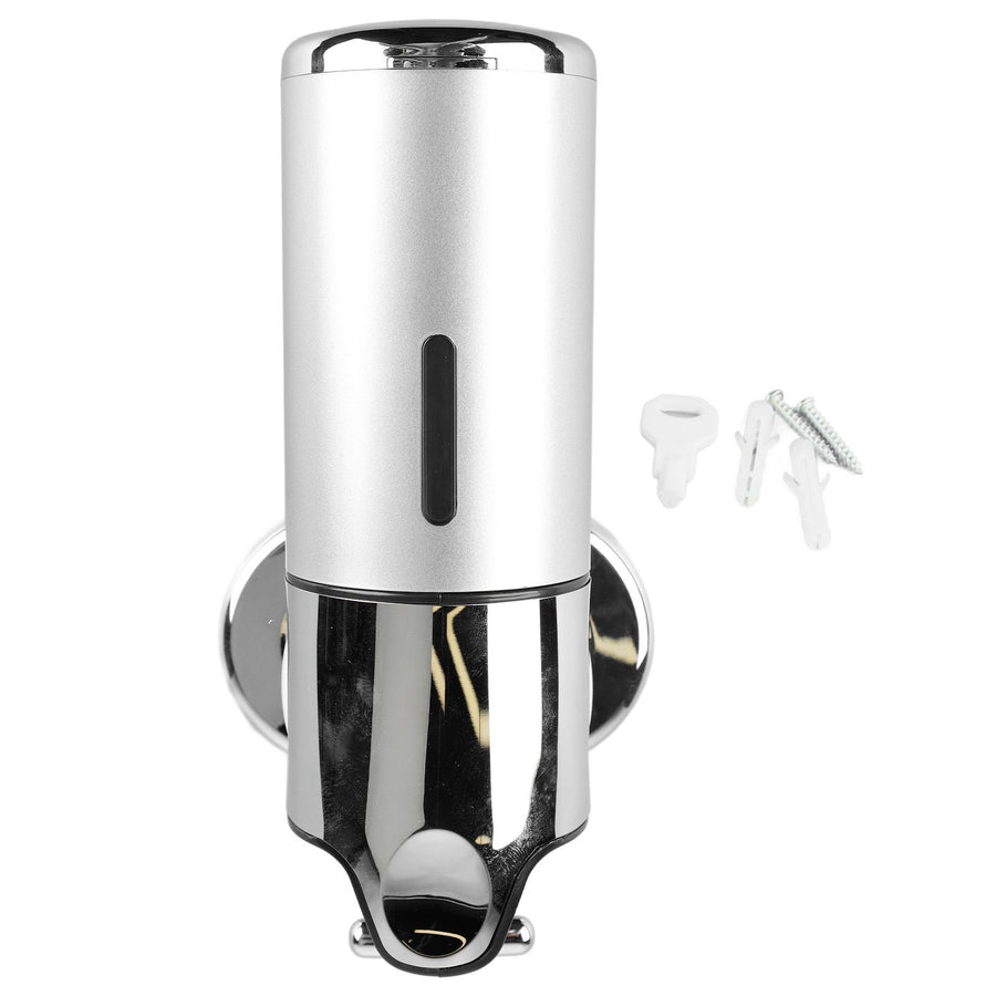 Wall Mounted Soap Dispenser Silver ABS Conditioner Body Wash Dispenser 500ml Soap Liquid Holder for Hotels Restaurants Home