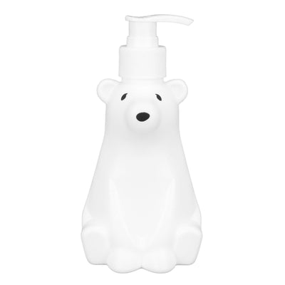 Shampoo Dispenser White Bear Style Pump Type Durable PP PE Widely Used Shower Bottles for Bathroom Washroom Toilet S(6.5x2.9in)