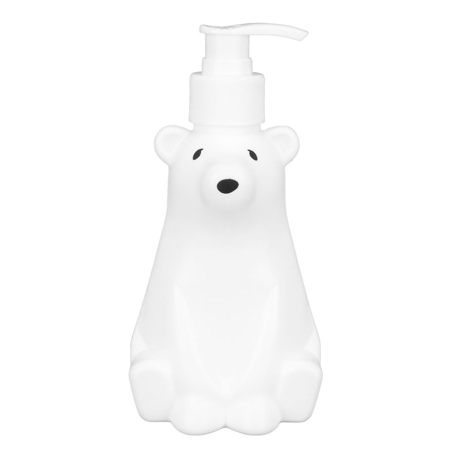 Shampoo Dispenser White Bear Style Pump Type Durable PP PE Widely Used Shower Bottles for Bathroom Washroom Toilet S(6.5x2.9in)