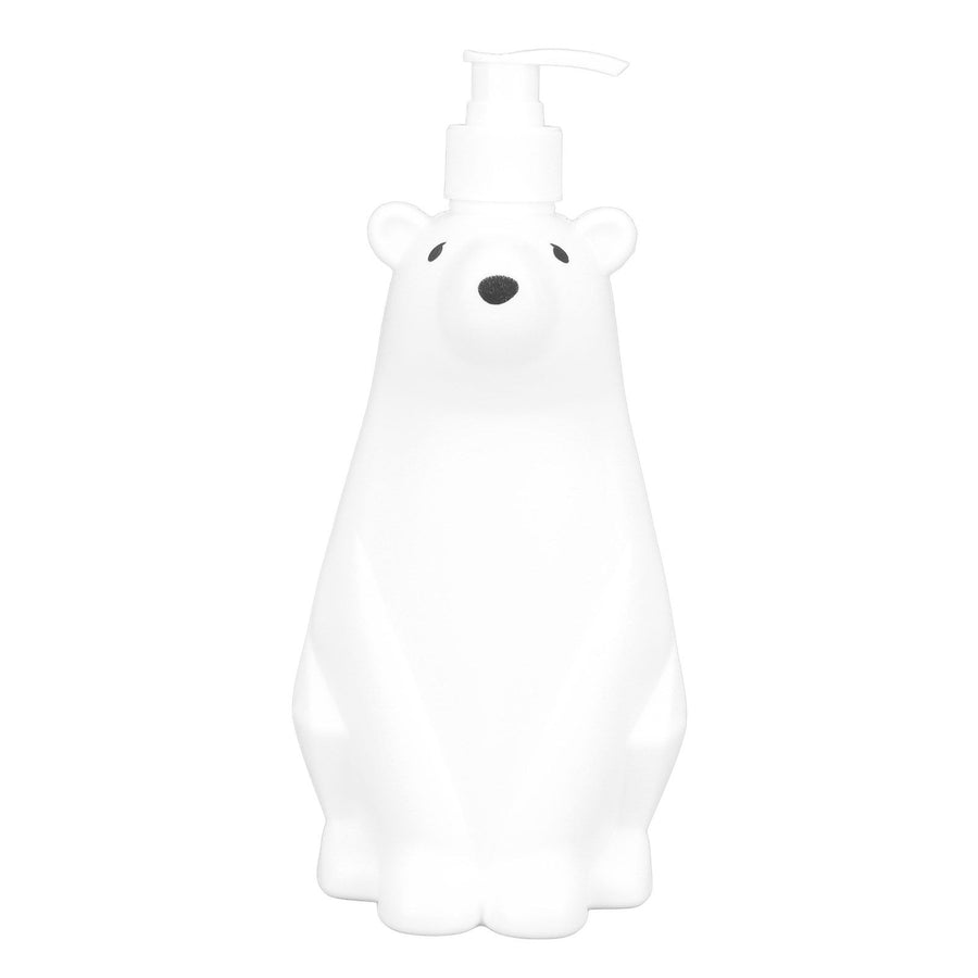Shampoo Dispenser White Bear Style Pump Type Durable PP PE Widely Used Shower Bottles for Bathroom Washroom Toilet L(9.2x11.6in)