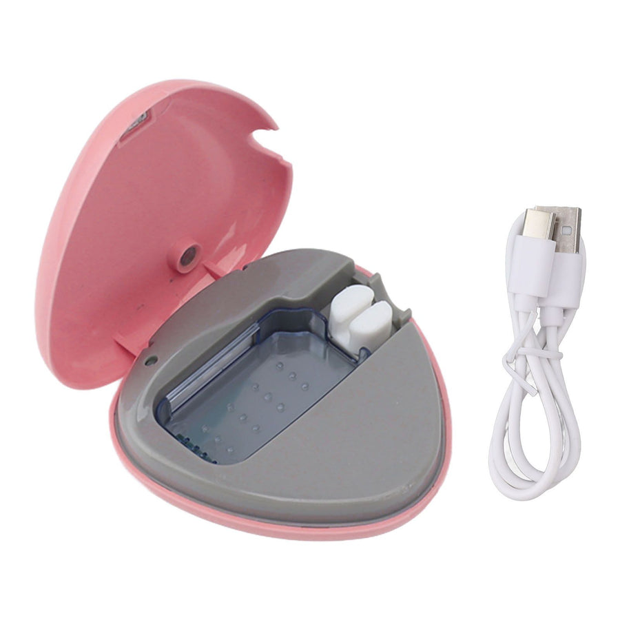 Toothbrush Sanitizer Portable Rechargeable Toothbrush Cleaner Holder Travel Home Toothbrush Case Pink