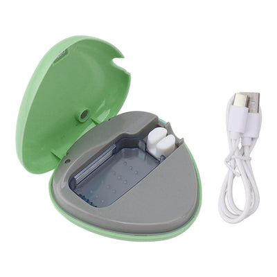 Toothbrush Sanitizer Portable Rechargeable Toothbrush Cleaner Holder Travel Home Toothbrush Case Green