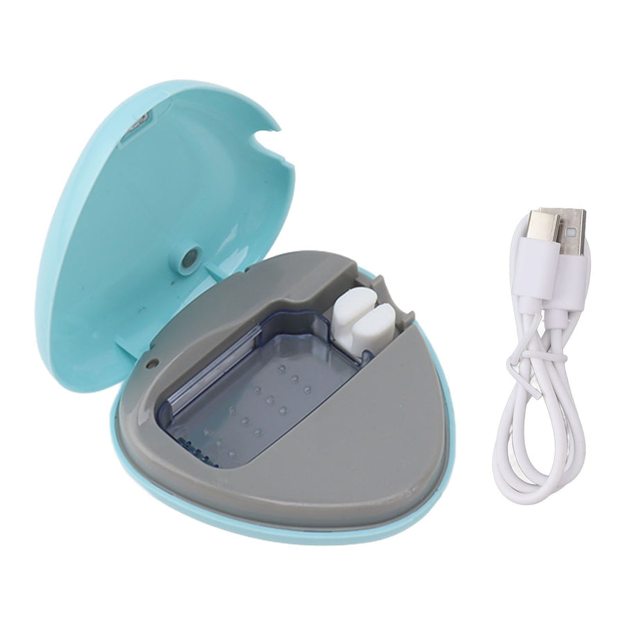 Toothbrush Sanitizer Portable Rechargeable Toothbrush Cleaner Holder Travel Home Toothbrush Case Blue