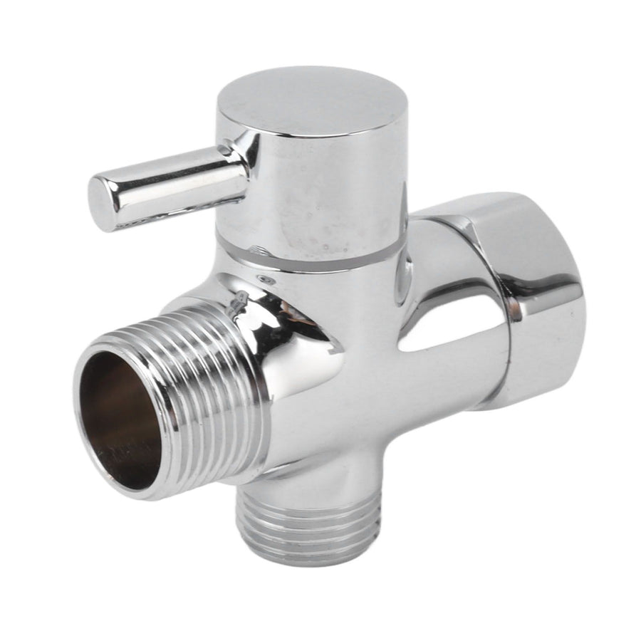Brass 3 Way Shower Arm Diverter Valve 3 Way Water Valve Water Separator Shower Tee Adapter with 7/8 Inch Water Outlet 1/2 Inch Water Inlet