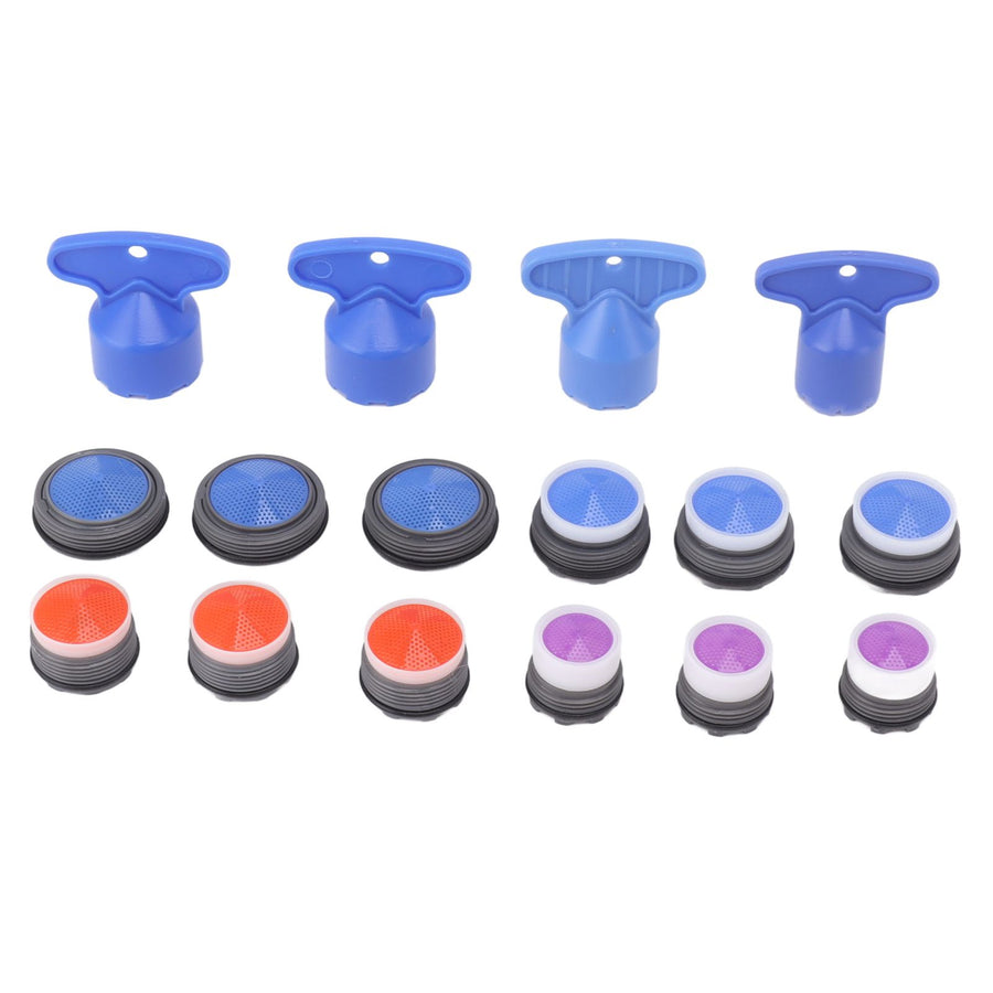 16pcs Faucet Bubbler Inner Core Set Kitchen Basin Faucet Aerator Insert Fitting with Removal Wrench