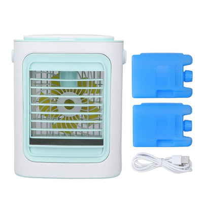 Table Air Cooler Humidification 3 Gear Adjustable Portable Strong Wind USB Port Charging Air Conditioner Fan for Home