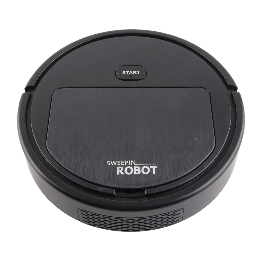 Robot Vacuum Cleaner 3 in 1 Rechargeable Low Noise Intelligent Mop Robot Sweeper for Hair Dust Debris Black