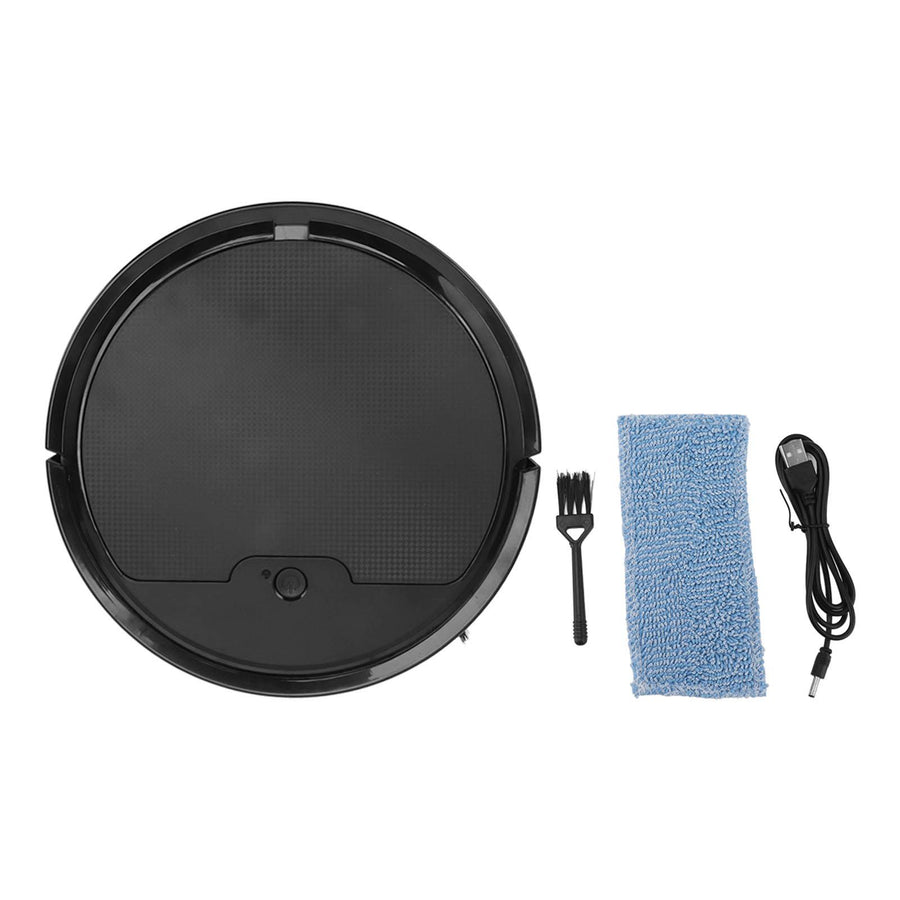 3 In 1 Robot Vacuum Cleaner USB Charging 1800Pa Suction Timing Function Smart Automatic Mop Sweeper with 400ML Dust Box Black