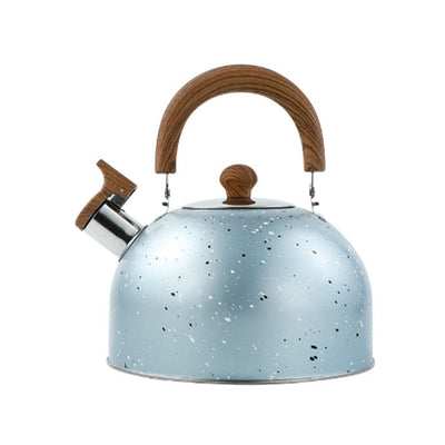 Water Kettle Stainless Steel Whistle Water Kettle Large Capacity Flat Bottomed for Gas Induction Cooker Boil Water 2L Blue