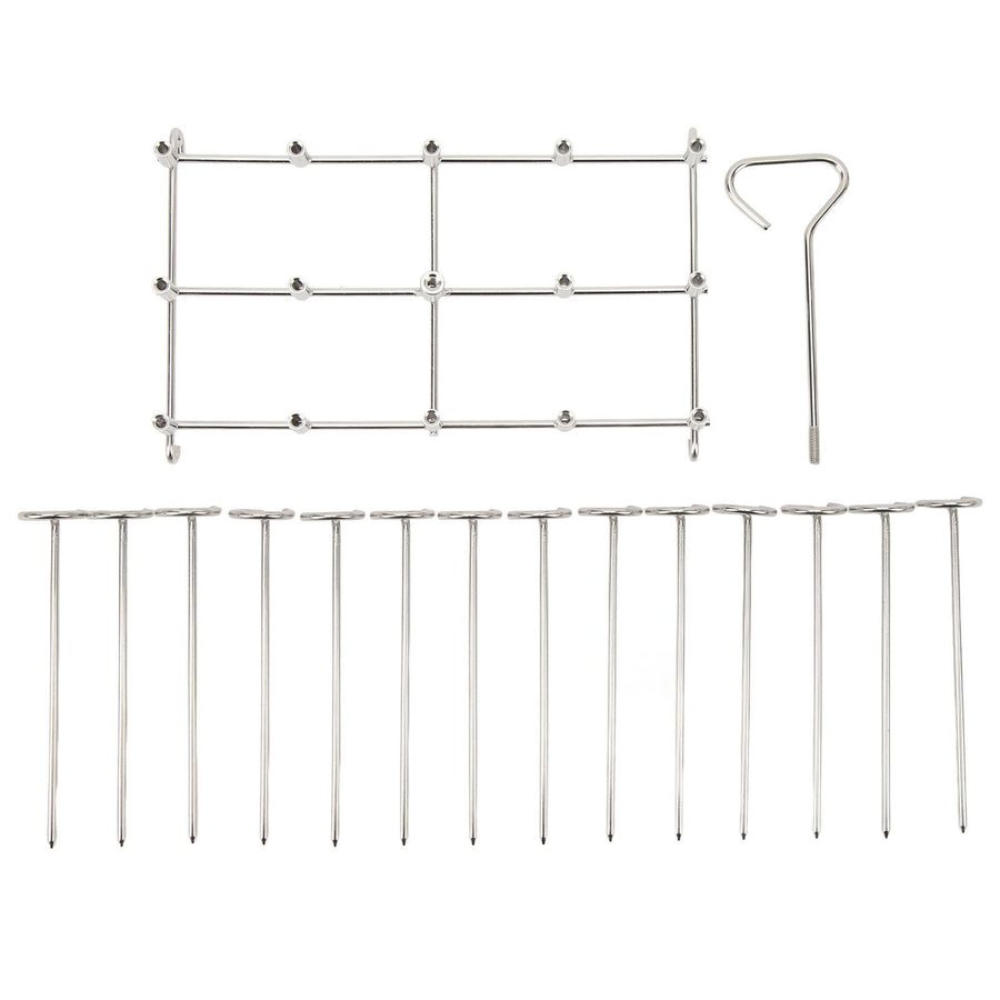 Skewer Stand Fryer Grill Rack Set Stainless Steel Vertical BBQ Grill Rack Round Rotating Fryer Stand for Ninja DZ201 Foodi 8 Quart
